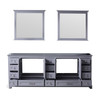 Dukes 84" Dark Grey Double Vanity, No Top And 34" Mirrors