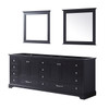 Dukes 84" Espresso Double Vanity, No Top And 34" Mirrors