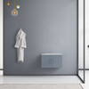 Geneva 30" Dark Grey Single Vanity, White Carrara Marble Top, White Square Sink And No Mirror