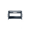 Geneva 30" Dark Grey Single Vanity, White Carrara Marble Top, White Square Sink And No Mirror