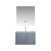 Geneva 30" Dark Grey Single Vanity, White Carrara Marble Top, White Square Sink And 30" Led Mirror W/ Faucet