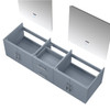 Geneva 72" Dark Grey Double Vanity, No Top And 30" Led Mirrors