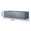 Geneva 72" Dark Grey Double Vanity, No Top And 30" Led Mirrors