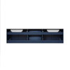 Geneva 72" Navy Blue Double Vanity, White Carrara Marble Top, White Square Sinks And 30" Led Mirrors W/ Faucets