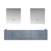 Geneva 80" Dark Grey Double Vanity, No Top And 30" Led Mirrors