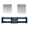 Geneva 80" Navy Blue Double Vanity, No Top And 30" Led Mirrors