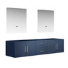 Geneva 80" Navy Blue Double Vanity, No Top And 30" Led Mirrors