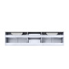 Geneva 80" Glossy White Double Vanity, White Carrara Marble Top, White Square Sinks And 30" Led Mirrors