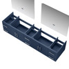 Geneva 84" Navy Blue Double Vanity, No Top And 36" Led Mirrors