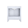 Jacques 30" White Single Vanity, White Carrara Marble Top, White Square Sink And No Mirror
