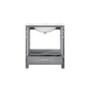 Jacques 30" Distressed Grey Single Vanity, White Carrara Marble Top, White Square Sink And No Mirror