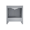 Jacques 30" Distressed Grey Single Vanity, White Carrara Marble Top, White Square Sink And No Mirror