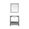 Jacques 30" Distressed Grey Single Vanity, White Carrara Marble Top, White Square Sink And 28" Mirror