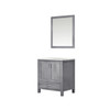 Jacques 30" Distressed Grey Single Vanity, White Carrara Marble Top, White Square Sink And 28" Mirror