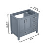 Jacques 36" Dark Grey Vanity Cabinet Only - Left Version