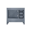 Jacques 36" Dark Grey Vanity Cabinet Only - Right Version