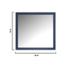 Jacques 36" Navy Blue Single Vanity, White Carrara Marble Top, White Square Sink And 34" Mirror - Left Version
