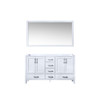 Jacques 60" White Double Vanity, No Top And 58" Mirror