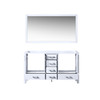 Jacques 60" White Double Vanity, No Top And 58" Mirror