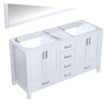 Jacques 60" White Double Vanity, No Top And 58" Mirror