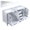 Jacques 60" White Double Vanity, No Top And 58" Mirror