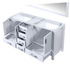 Jacques 60" White Double Vanity, No Top And 58" Mirror