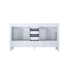 Jacques 60" White Double Vanity, No Top And 58" Mirror