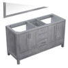Jacques 60" Distressed Grey Double Vanity, No Top And 58" Mirror