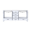 Jacques 72" White Double Vanity, White Carrara Marble Top, White Square Sinks And No Mirror