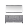 Jacques 72" Distressed Grey Double Vanity, White Carrara Marble Top, White Square Sinks And 70" Mirror