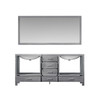 Jacques 72" Distressed Grey Double Vanity, White Carrara Marble Top, White Square Sinks And 70" Mirror