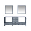 Jacques 80" Dark Grey Double Vanity, No Top And 30" Mirrors