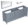 Jacques 80" Dark Grey Double Vanity, No Top And 30" Mirrors
