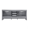 Jacques 80" Distressed Grey Double Vanity, White Carrara Marble Top, White Square Sinks And 30" Mirrors W/ Faucets