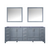 Jacques 84" Dark Grey Double Vanity, No Top And 34" Mirrors