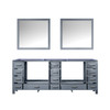 Jacques 84" Dark Grey Double Vanity, No Top And 34" Mirrors