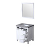 Marsyas 30" White Single Vanity, Grey Quartz Top, White Square Sink And 28" Mirror