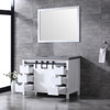 Marsyas 48" White Single Vanity, Grey Quartz Top, White Square Sink And 44" Mirror