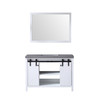 Marsyas 48" White Single Vanity, Grey Quartz Top, White Square Sink And 44" Mirror