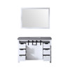 Marsyas 48" White Single Vanity, Grey Quartz Top, White Square Sink And 44" Mirror