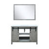 Marsyas 48" Ash Grey Single Vanity, White Quartz Top, White Square Sink And 44" Mirror