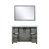 Marsyas 48" Ash Grey Single Vanity, White Quartz Top, White Square Sink And 44" Mirror