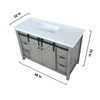 Marsyas 48" Ash Grey Single Vanity, White Quartz Top, White Square Sink And 44" Mirror