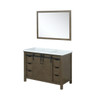 Marsyas 48" Rustic Brown Single Vanity, White Quartz Top, White Square Sink And 44" Mirror