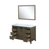 Marsyas 48" Rustic Brown Single Vanity, White Quartz Top, White Square Sink And 44" Mirror