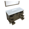 Marsyas 48" Rustic Brown Single Vanity, White Quartz Top, White Square Sink And 44" Mirror