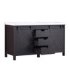 Marsyas 60" Brown Double Vanity, White Quartz Top, White Square Sinks And No Mirror