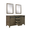 Marsyas 60" Rustic Brown Double Vanity, No Top And 24" Mirrors