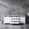 Marsyas 80" White Double Vanity, Grey Quartz Top, White Square Sinks And No Mirror