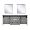 Marsyas 80" Ash Grey Double Vanity, No Top And 30" Mirrors